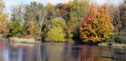 The new park at Saylor's Point includes an observation deck providing views of the river.