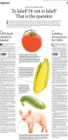 Two-sides of the debate over labeling genetically modified foods. 